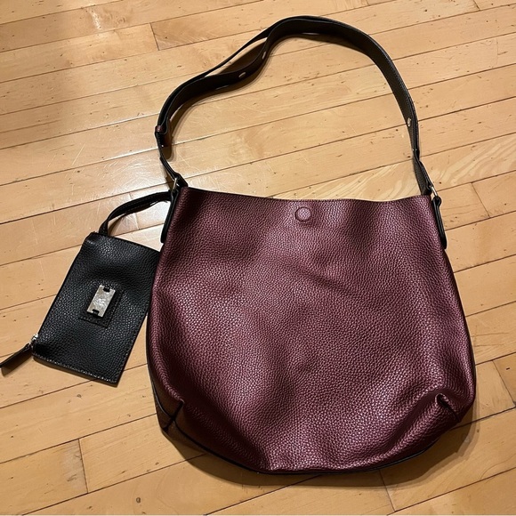 Style & Co. Handbags - Style & Co. Metallic Burgundy Shoulder Crossbody Faux Leather Bag